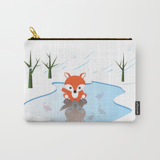 Little Fox On Ice Carry-All Pouch