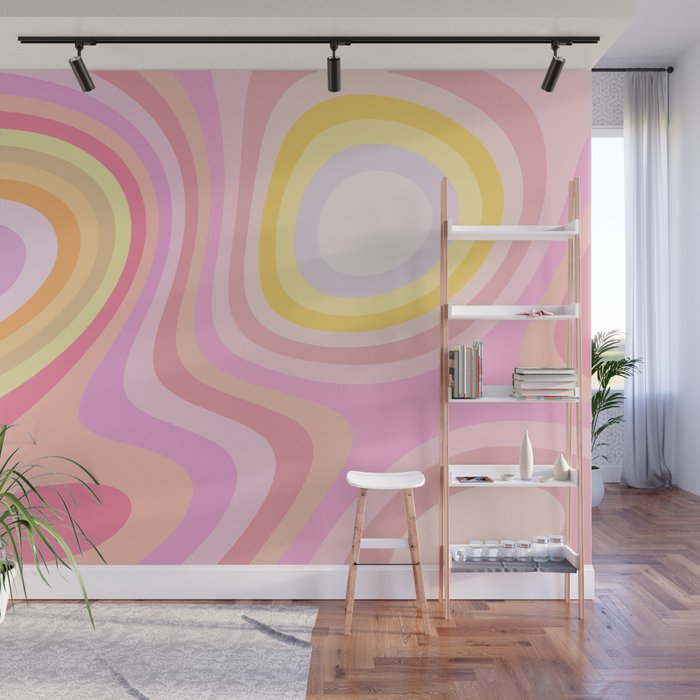 Pink & Funky Abstract Vector Pattern Wall Mural