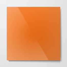 electric orange minimal solid color Metal Print