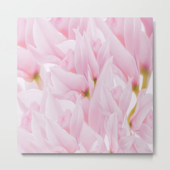 Pink petals on a light background - #Society6 #buyart Metal Print