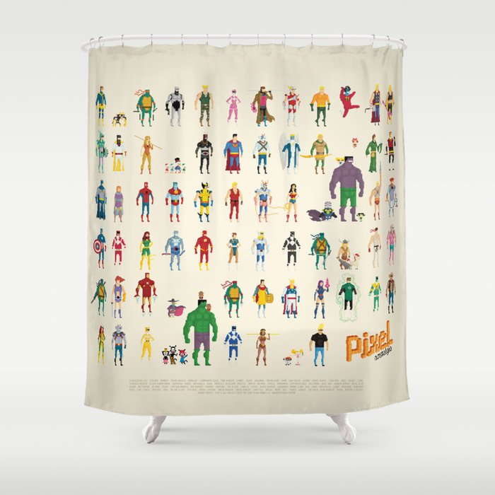 Pixel Nostalgia Shower Curtain