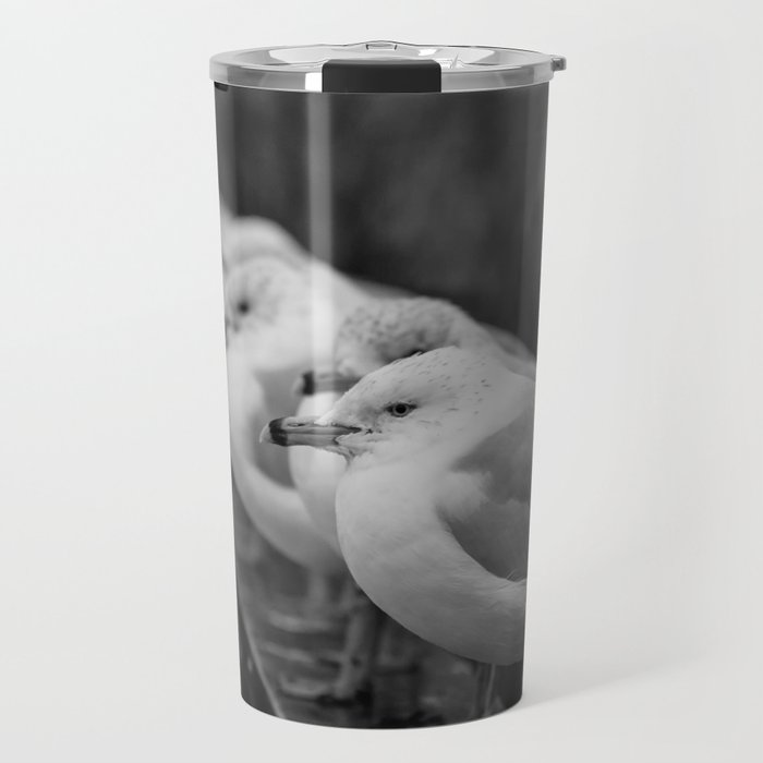 Gull King Bird / Coastal Wildlife Black and White Photograph Travel Mug and More