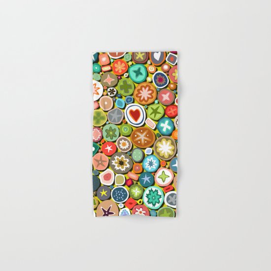 millefiori yellow Hand & Bath Towel