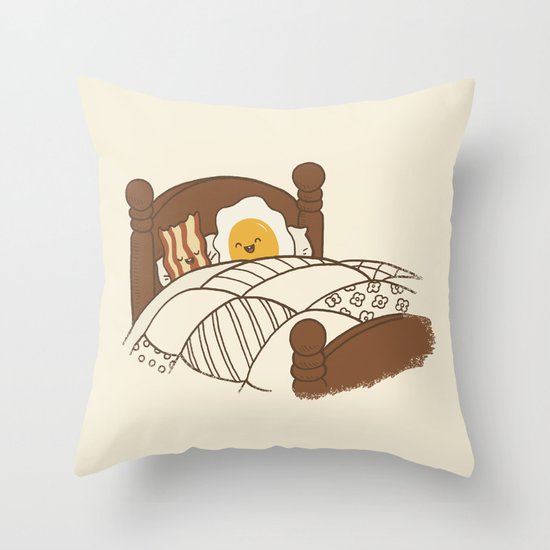 Breakfast In Bed Throw Pillow