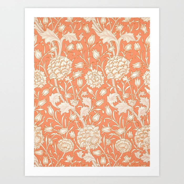 Wild Tulip Block Printed Wallpaper 1884 Art Print By