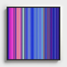 blue vertical stripes Framed Canvas