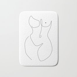 Fine Curve Line / Naked woman's body drawing Bath Mat