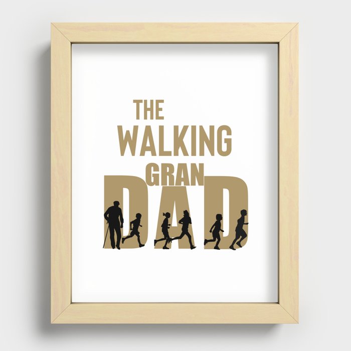 The walking Grand dad Recessed Framed Print
