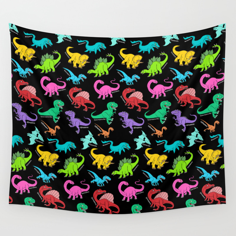 Download Rainbow Dinosaurs Wall Tapestry By Nyctherion Society6