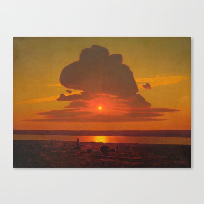 Gloomy Sunset Art Canvas Print