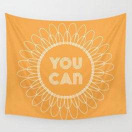 you can | orange Wall Tapestry