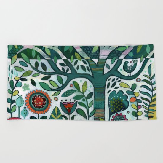 Leafy Garden Beach Towel