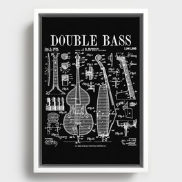 Double Bass Player Bassist Musical Instrument Vintage Patent Framed Canvas