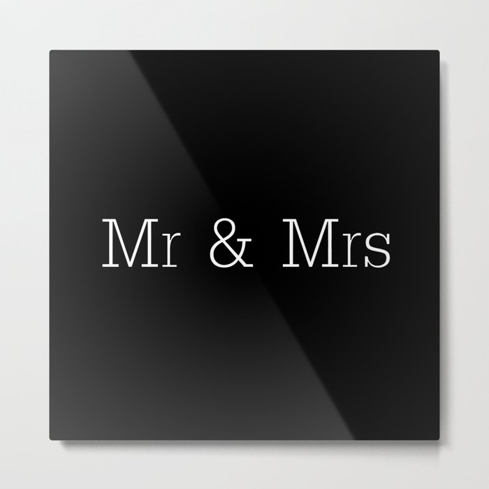 Mr & Mrs Monogram Standard Metal Print