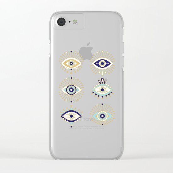 Evil Eye Collection on White Clear iPhone Case