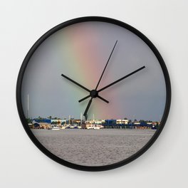 Rainbow over Sarasota Bay Wall Clock