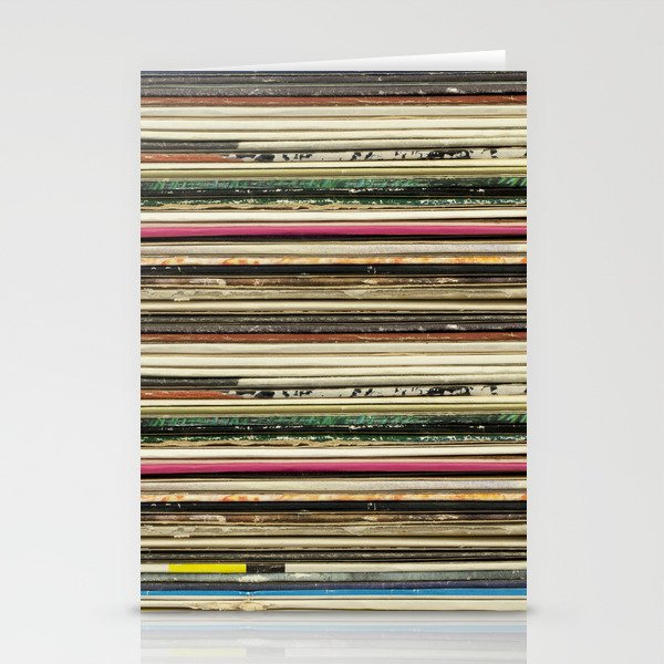 Old record carton covers stacked in pile Stationery Cards