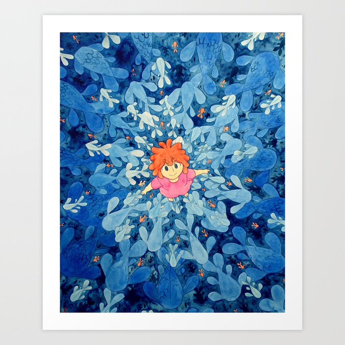 Ponyo Art Print By Whimsiebird Society6