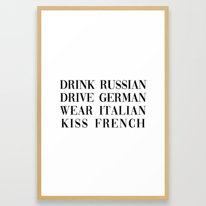 wear italian kiss french Framed Art Print