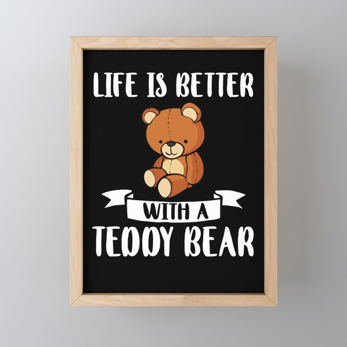 Teddy Bear Plush Animal Stuffed Giant Framed Mini Art Print