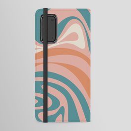 New Groove Colorful Retro Swirl Abstract Pattern Pink Orange Teal Android Wallet Case