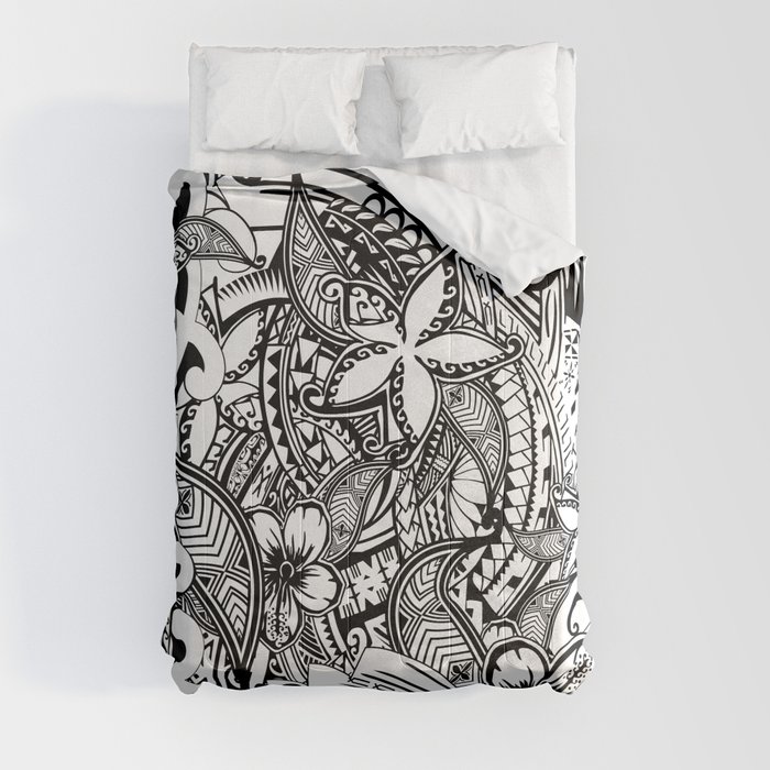 Hawaiian Polynesian Trbal Tatoo Print Comforter