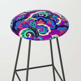 Cool Palette Neon Abstract Tropical Jungle Print Bar Stool