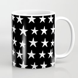 Star Pattern White On Black Coffee Mug