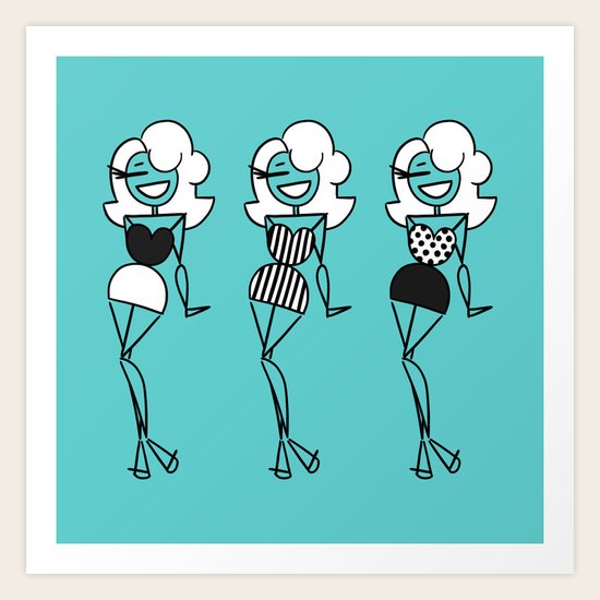 Darlene / Aqua Art Print