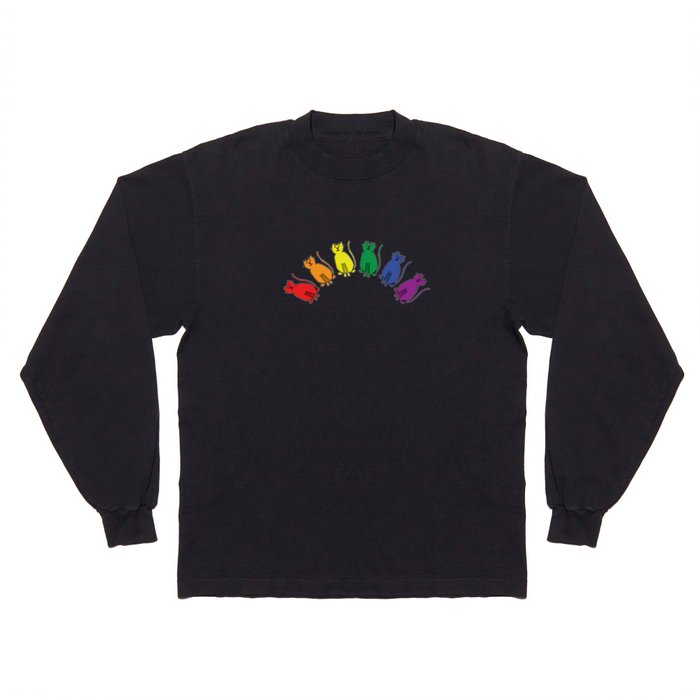 Pride Cat Rainbow  Long Sleeve T Shirt