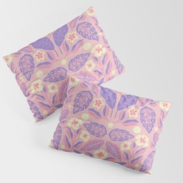 Tropical Leaves – Pink Pillow Sham