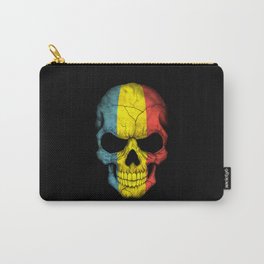 Dark Skull with Flag of Romania Carry-All Pouch | Romania, Patrioticromanian, Scary, Romanian, Romanianflagskull, Skullpattern, Romanianflag, Illustration, Political, Romanianskull 