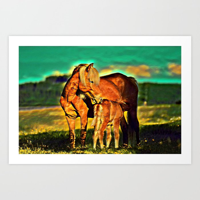 Foal and Mare Art Print