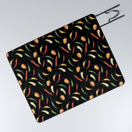 Chilli Power - Black Picnic Blanket