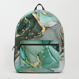 Natural luxury abstract fluid art painting in alcohol ink technique Backpack