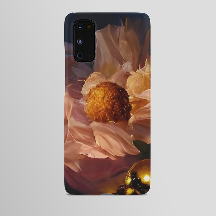 Peonies in Midnight, Peach, and Gold Android Case