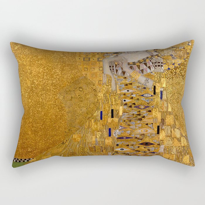The Woman In Gold Bloch-Bauer I by Gustav Klimt Rectangular Pillow