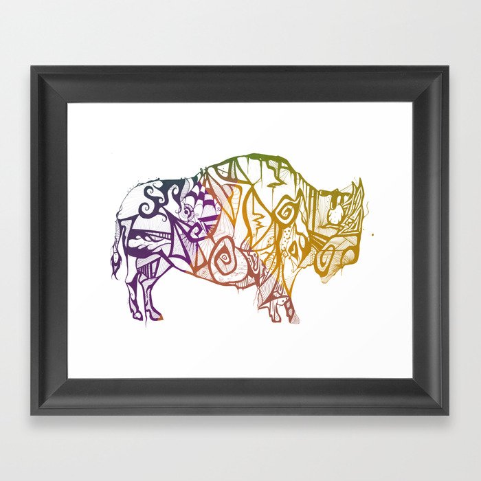 Bison. Framed Art Print