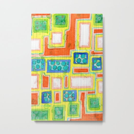 Structured Beautiful Bright Pattern with Vertical Pencil Lines Metal Print
