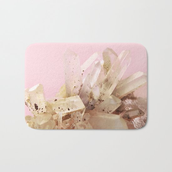 Quartz Crystals on Blush Bath Mat