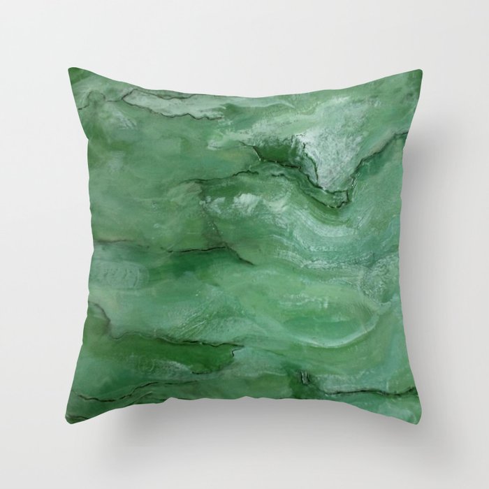 Jade - Original Art (encaustic painting) Throw Pillow