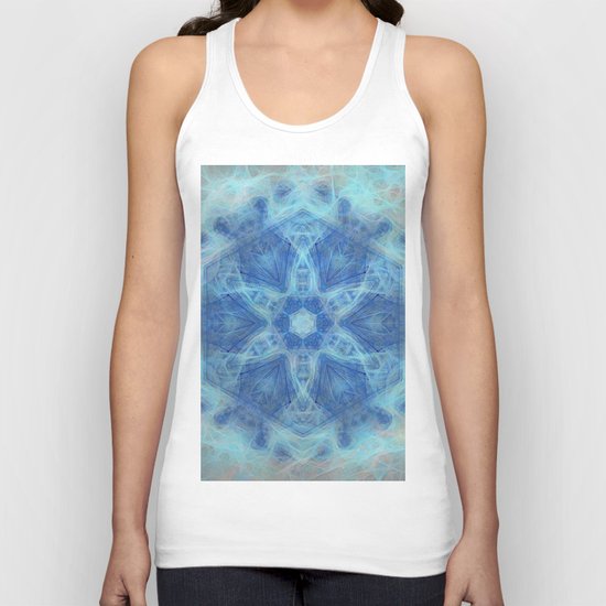 Wispy fairy kaleidoscope in blue Unisex Tank Top