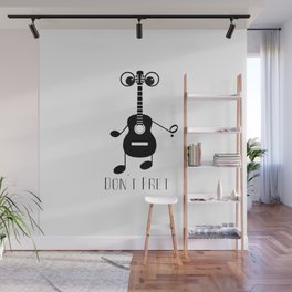 Funny Minimalist Guitar  Wall Mural