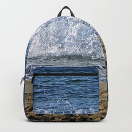 Frothy Surf Backpack | Nature, Color, Blue, Sand, Seaspray, Foam, Seascape, Deeztags6, Binigaus, Photo 