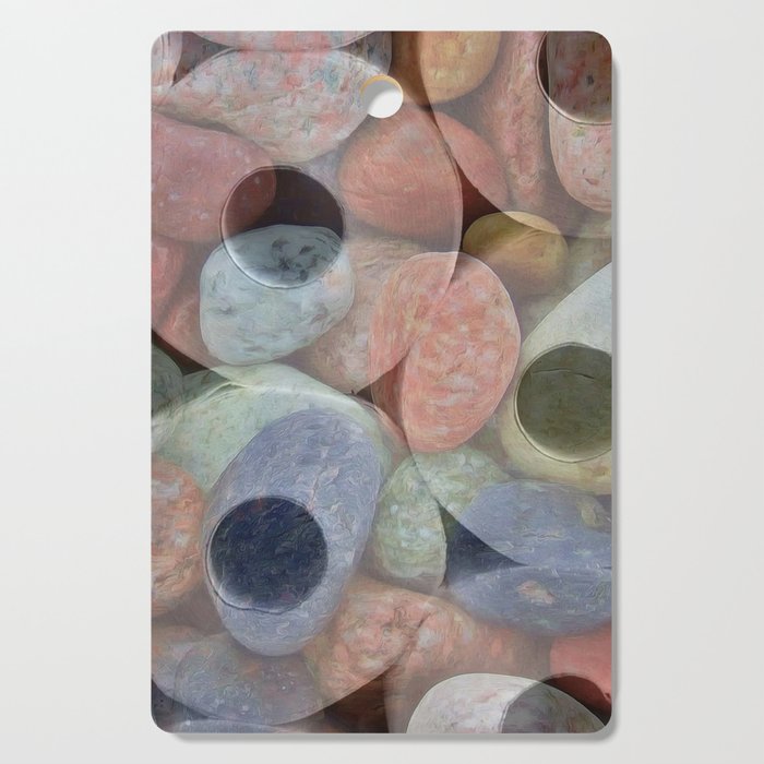Rock and Roll Colorful Toilet Paper Roll Design Filled with Rocks Cutting Board