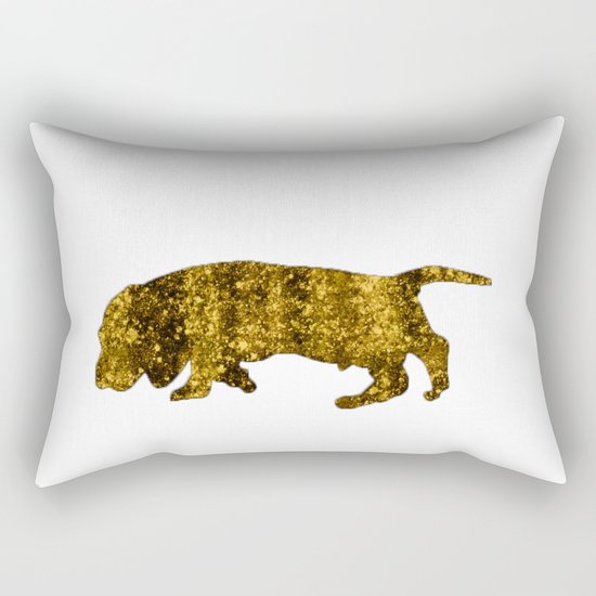 I LOVE my Dachshund 3 - Luxury glitter dog on white backround Rectangular Pillow