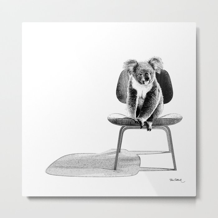 Koala on eames chair Metal Print