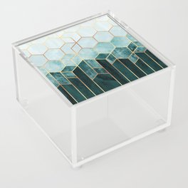 Teal Hexagons Acrylic Box