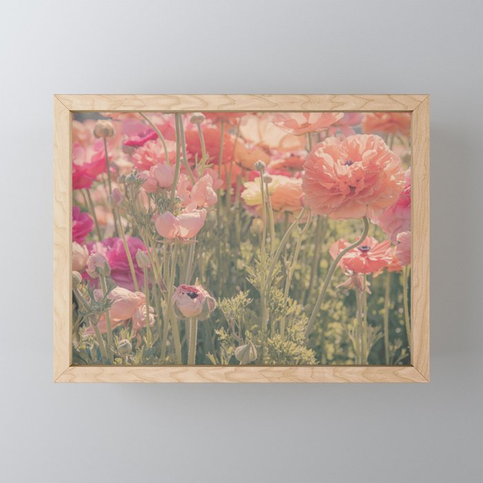 Among the Flowers Framed Mini Art Print