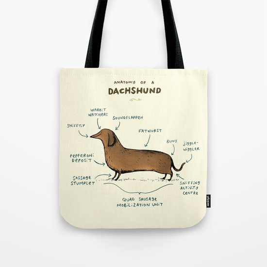 Anatomy of a Dachshund Tote Bag